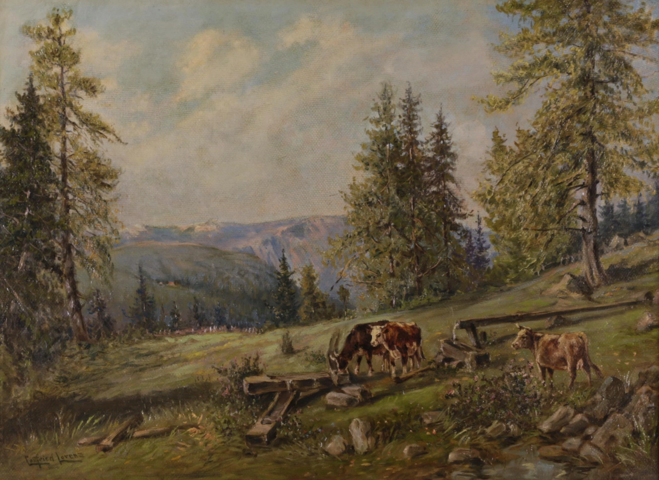 1860-Gottfried Lorenz - Abbeveratoio in malga